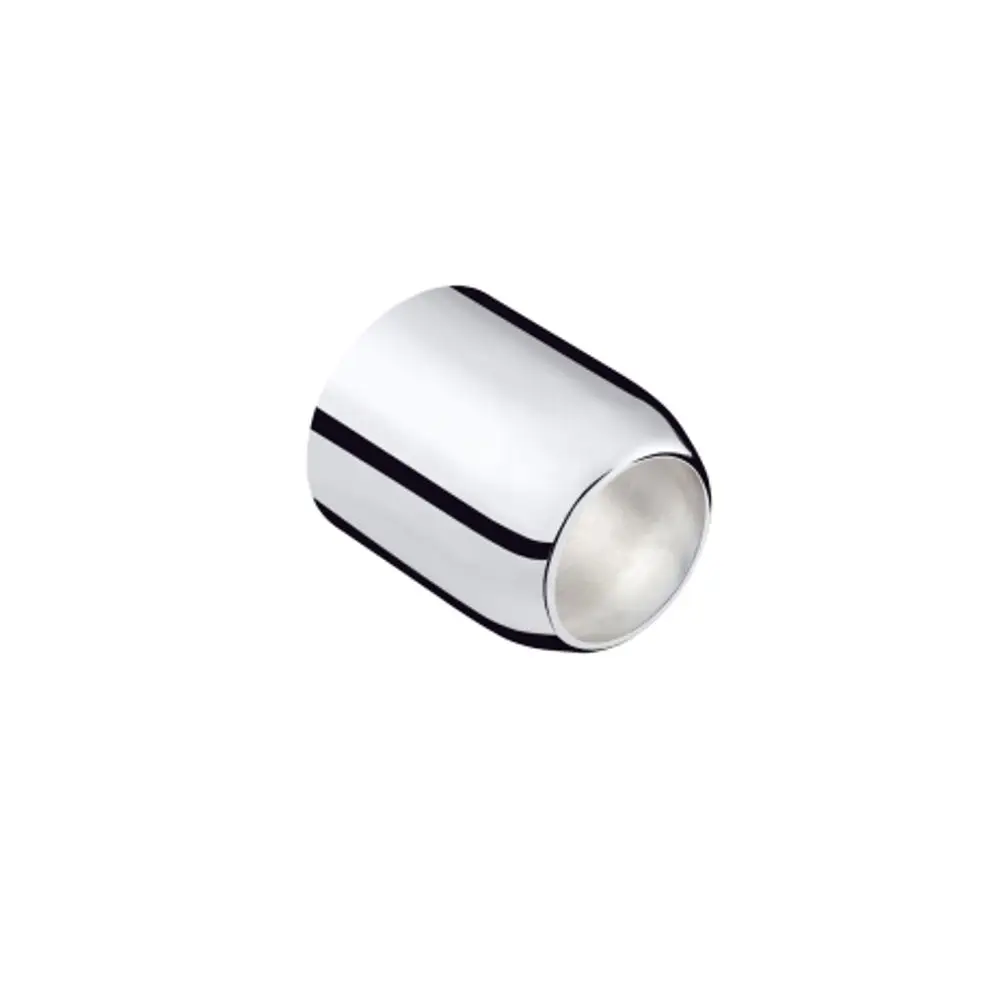 Kreissäge aus glänzendem Material, die von Hansgrohe hergestellt wird. Der Körper hat eine glatte Oberfläche und eine leicht konische Form.